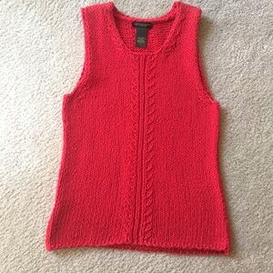 Red Knit Donna Karan Top